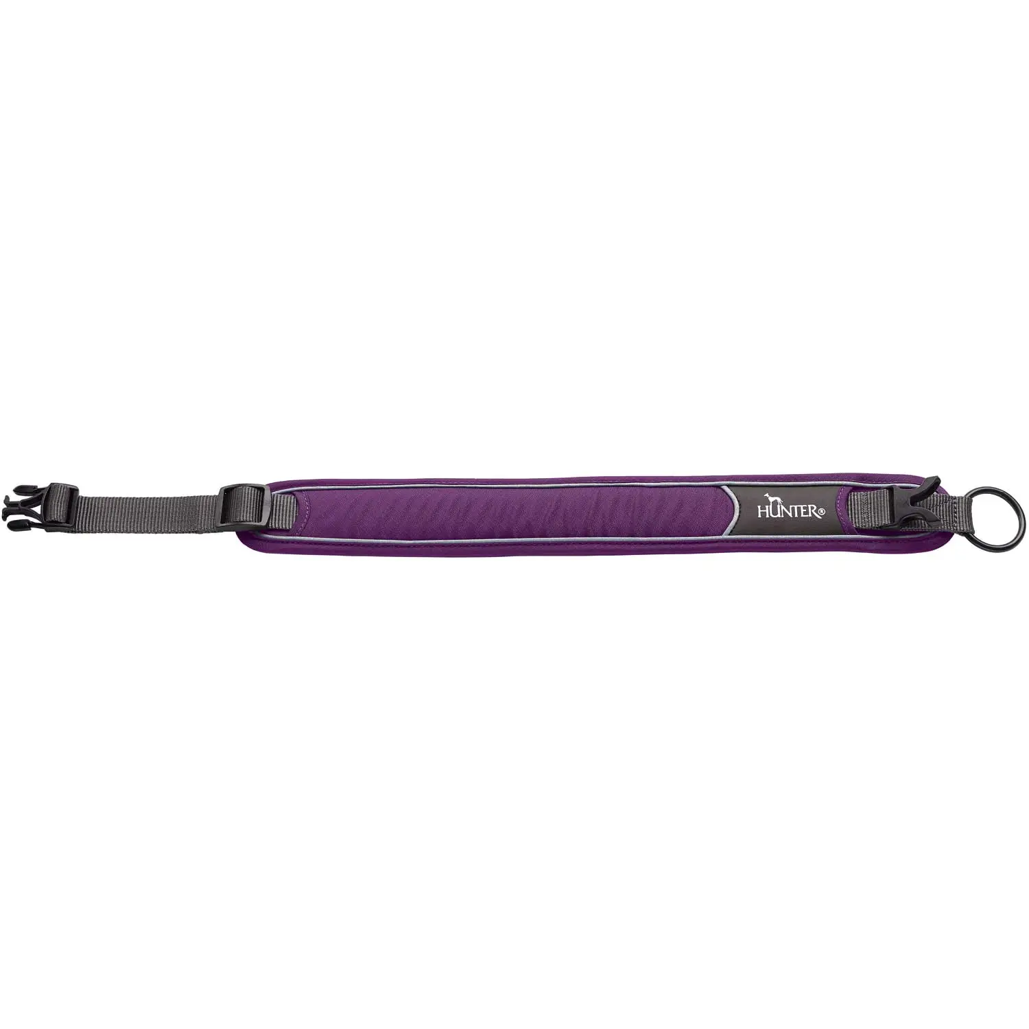 Hunter Halsbånd Divo M Violet/Grå - justerbart hundehalsbånd (35-45 cm, B 4,5 cm)